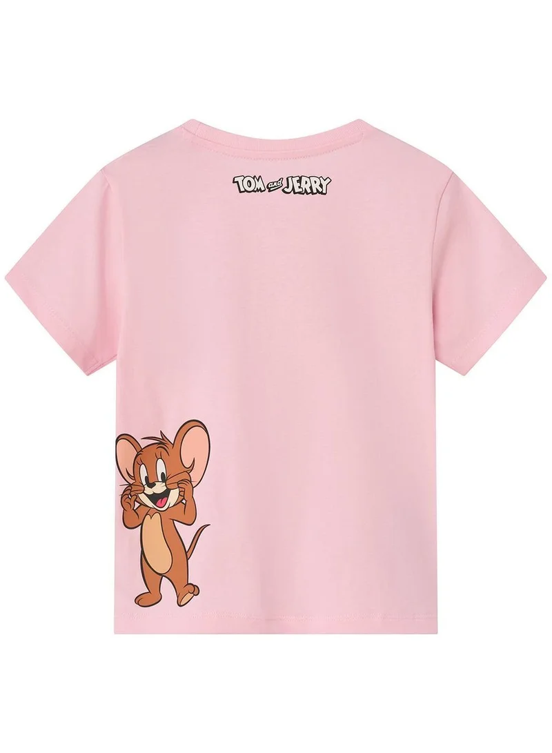 GIORDANO Girl's Tom & Jerry Printed Cotton Crew Neck Tee